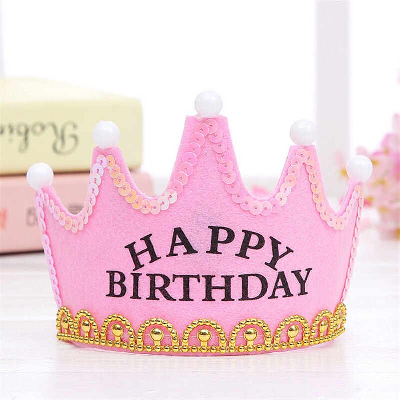 Baby børn voksen krone lys-up led blinkende blinkende pandebånd fest favoriserer fødselsdag prinsesse konge hår tilbehør: Lyserød fødselsdag