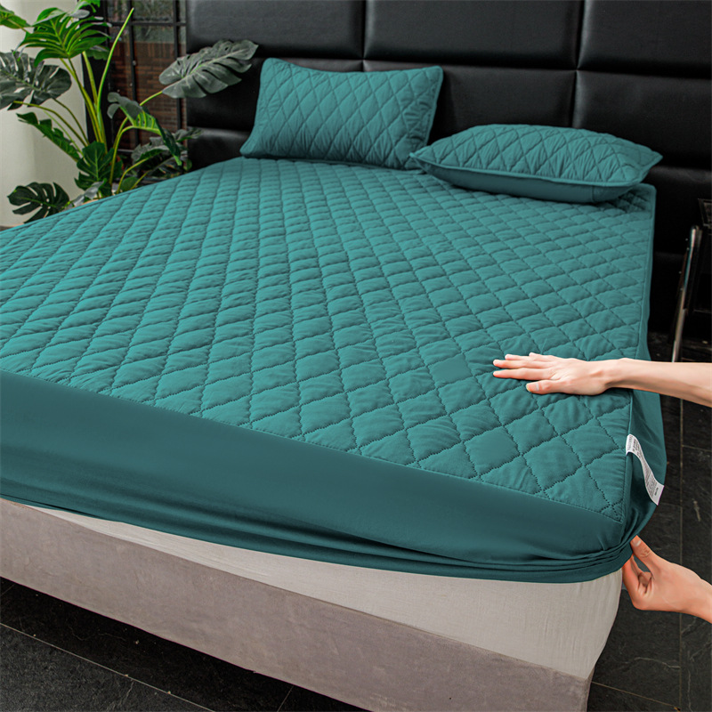 150/180/200/220 Thickened Waterproof Mattress Cover Bed Fitted Sheet Mattress Protector Cover (No Pillowcase) Home Textiles: Full / green