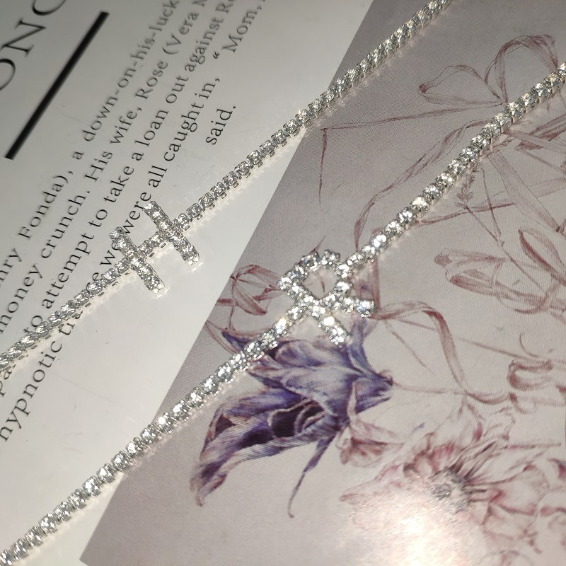 Rhinestone Alphabet Ankle Bracelet A-Z Initial Letter Anklets for Women Beach Foot Chain Leg Bracelets Boho Jewelry