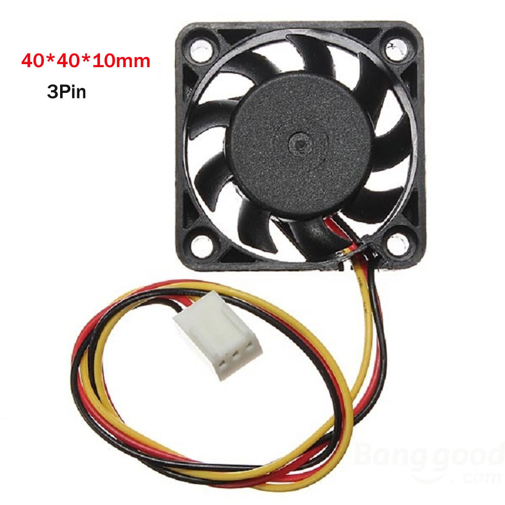 Fast DIY computer 12V Mini Cooling Computer Fan - Small 40mm x 10mm DC Brushless 3-pin fan cpu fan PC: Default Title