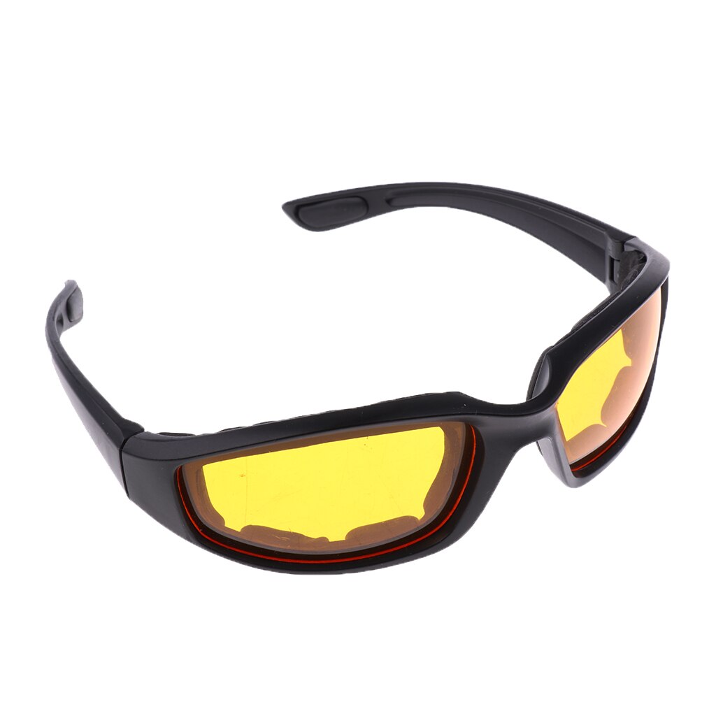 Gafas para montar en moto, resistentes al viento, acolchadas, cómodas, amarillas