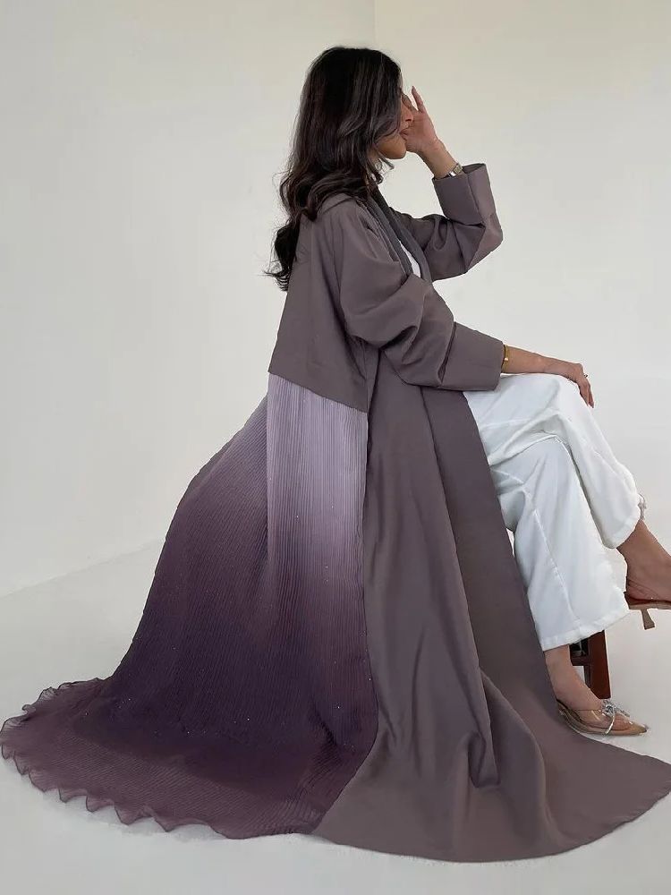 Ramadan Open Chiffon Kimono Abaya Damen Dubai Kaftan Moslim Jas Gebed Kleding Vrouwen Djellaba Kebaya Gewaad Femme Musulmane