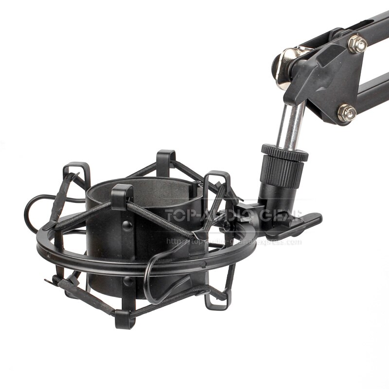 Desktop Suspension Scissor Boom Arm Microphone Stand + Shock Mount Holder For SAMSON Meteor USB Mic Tabletop Shockmount Bracket