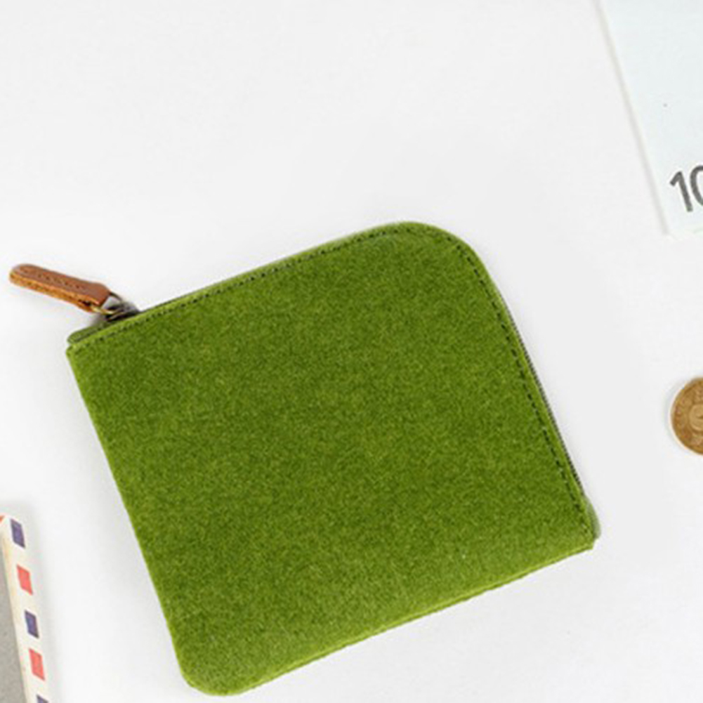 1Pc Unisex Vilt Purse Card Key Mini Purse Bag Kleine Rits Portemonnee Kaarthouder Portemonnee Vier Kleuren beschikbaar Portefeuilles: green