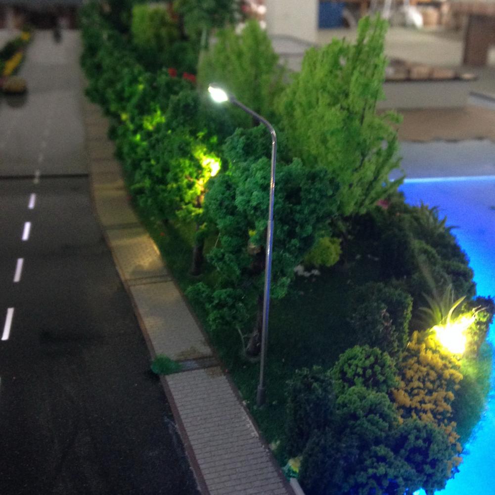 10Pcs 1:75 Schaal Diy Model Miniatuur Railway Trein Lantaarnpaal Street Led Verlichting Diy Model Miniatuur Railway Trein Lamp