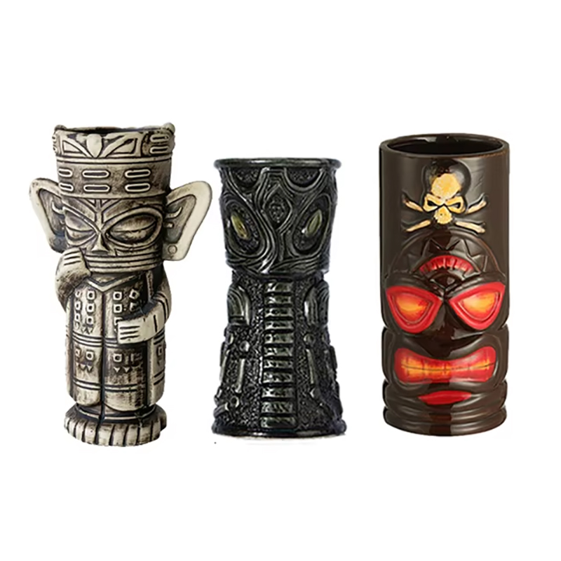 Ceramic Tiki Mug Porcelain Beer Wine Mug Cup Bar Tool ,Exotic Cocktail Glasses, Tiki Bar