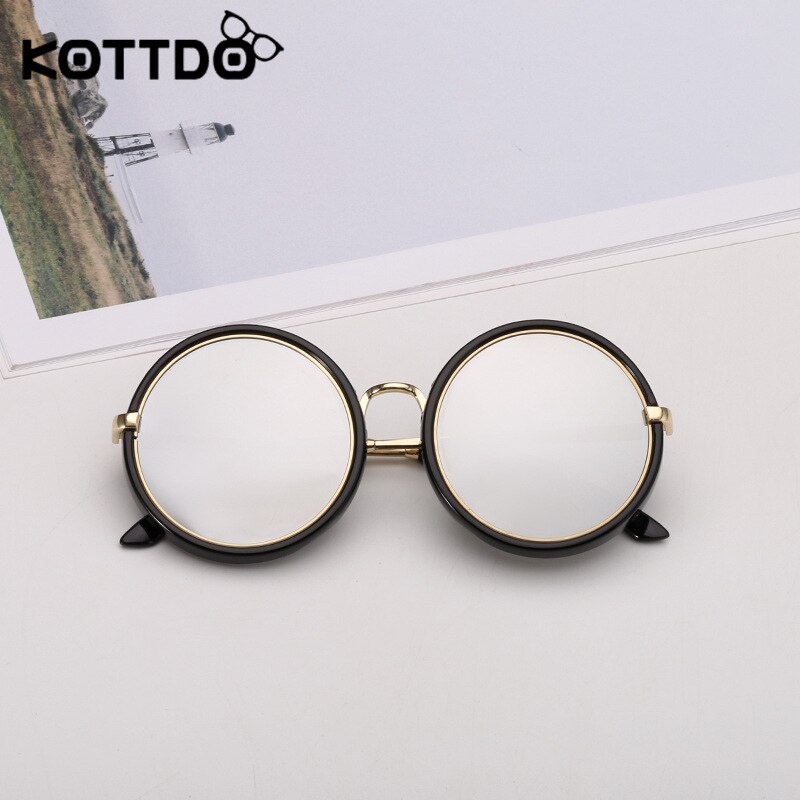 Kottdo klassiske runde børn solbriller vintage drenge piger børn solbriller metal antirefleks solbriller  uv400