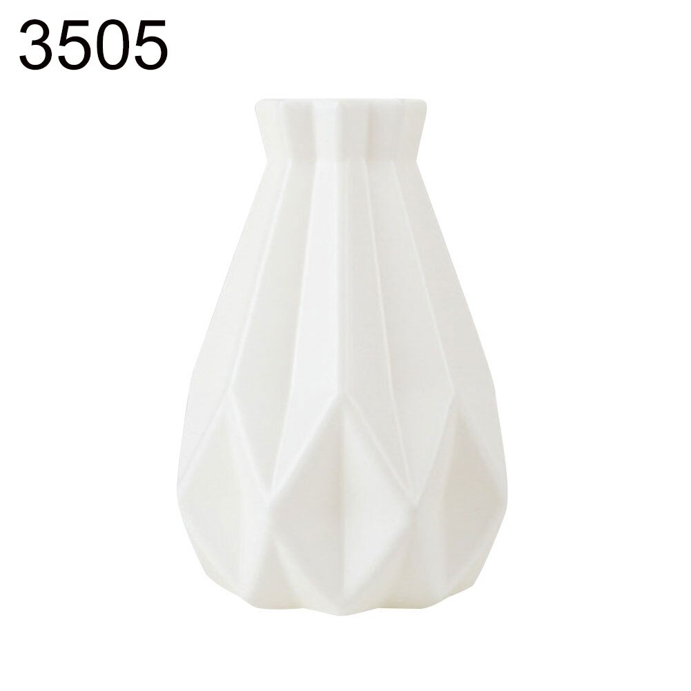 Plastic Shatter-proof Flower Pot Vase Study Room Hallway Home Wedding Decoration Unique Vase European Vase Decoration: White 3505