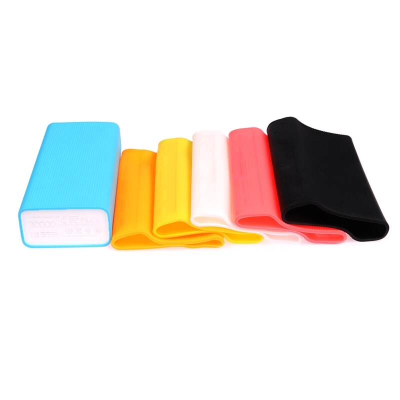 Powerbank caso protetor de silicone capa para xiaomi power bank 30000mah pele escudo manga protetor capa