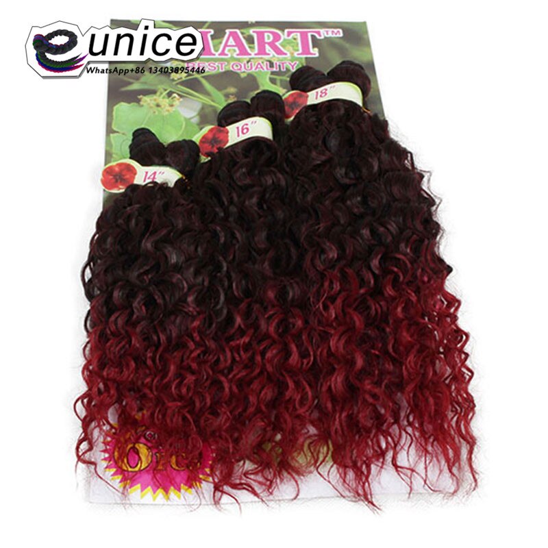 A buon mercato Malese Capelli Ricci 6 gruppi Tessuto Dei Capelli sintetici Ricci Stretti, Malese Crespo Fasci di Capelli Ricci viola jerry ricci: 1B/27HL