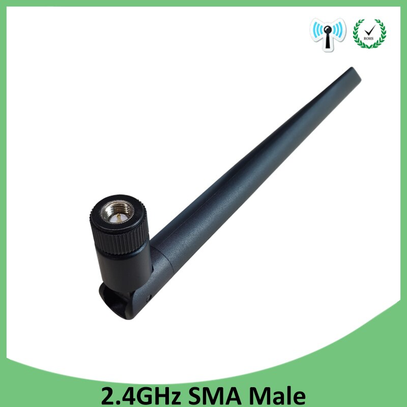 2pcs 2.4 GHz WiFi Antenna 5dBi Aerial SMA Male Connector 2.4ghz antena wi fi antenne 2.4g For Wireless Router Wifi Booster
