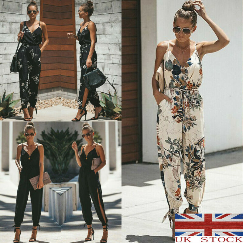Dames jumpsuits zomer casual effen mouwloos v-hals slank plus size linnen veter lange jumpsuit