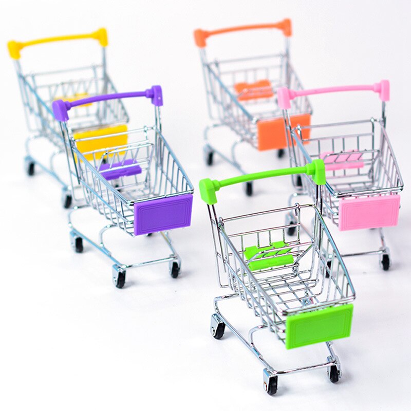 Mini Shopping Cart Alloy Bird Shopping Cart Mini Supermarket Shopping Cart Trolley Pet Bird Parrot Hamster Toy