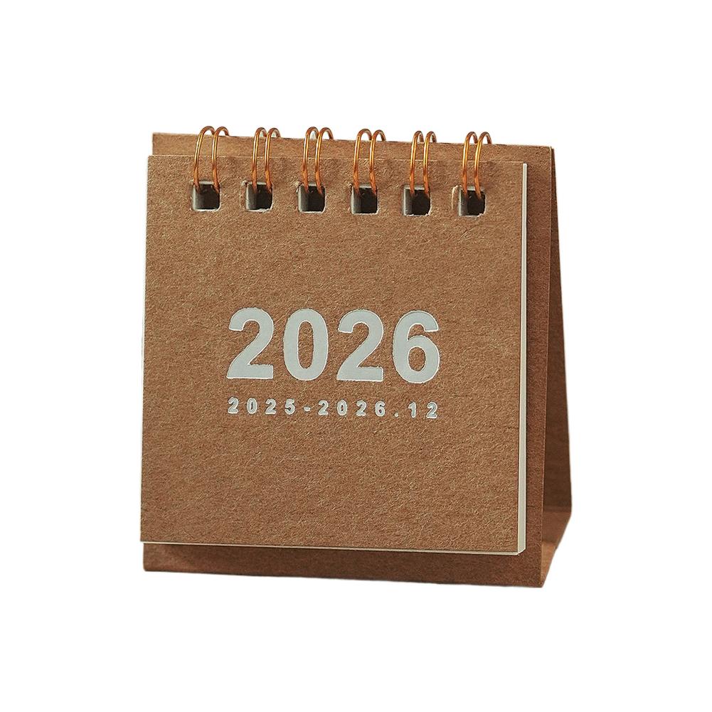 1pcs Desktop Calendar Mini Portable Minimalist School Home Office Desk Planner Schedule Check In Book Stationery Study: Red