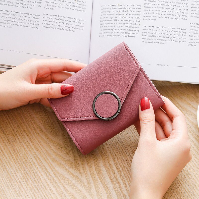 Lang læder pung dame punge tri-fold kvast dame pung pu pung hjerteformet vedhæng clutch kortholder telefontaske: Bønnerosa 2