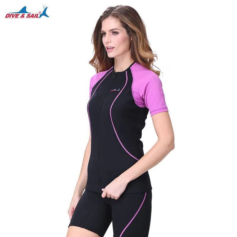 DIVE & SAIL – combinaison en néoprène à manches courtes pour hommes et femmes, 1.5MM, avec veste de protection contre les éruptions cutanées, pour la plongée en apnée et l'hiver: A1 / S