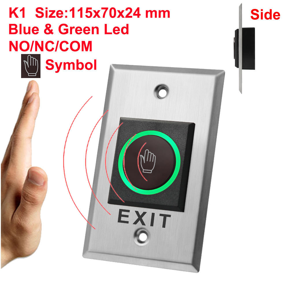 DC12V 24V Touchless Open Electronic Lock Release Switch IR Contactless Infrared No Touch Exit Button for Access Control System: Gold