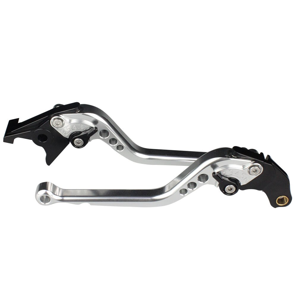 Für YAMAHA YZF R125 CNC Kurze Lange Motorrad Einstellbare Bremse Kupplung Hebel Griff Zubehör Griff Griffe: Long Silver