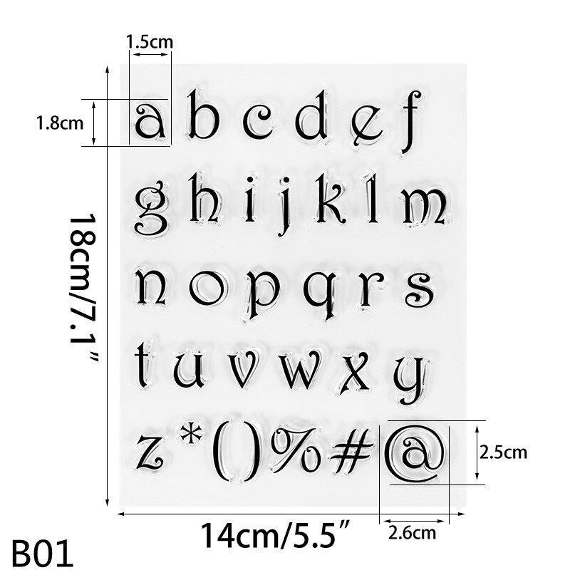 Alphabet Number Fondant Cake Stamp Silicone Clear Mold Letters Biscuit Fondant Decoration Cake Embosser Stamp Baking Tools: B01