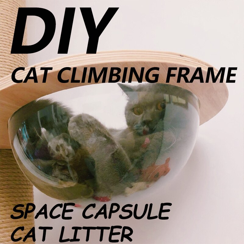 Transparent Cat Hammock Cat Tree Tower Condo Accessories DIY Cat Climbing Frame Homemade Cats Frame Post Acrylic Cat Litter