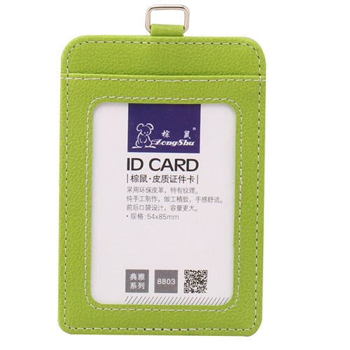 mode ID Houders Bank Credit Card Holder Unisex PU Lederen card case business Werken Id Badge covers zonder lanyard: vertical green