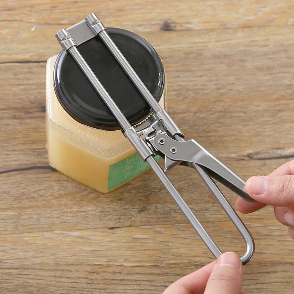 Ouvre-boîte réglable en acier inoxydable, pince à bocal, clé à ventouses, pince à presser pour couvercle de bouteille