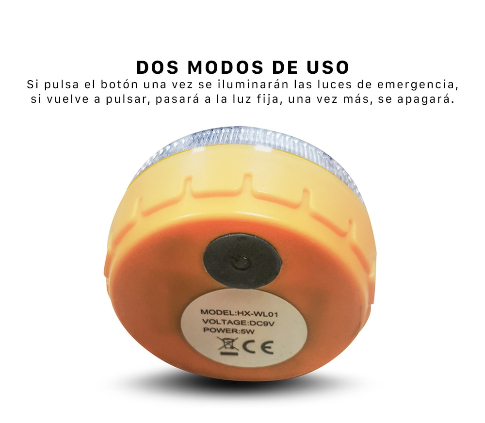Luz/Luces de Emergencia V16, para el Coche, Moto, Camión, Imantada, Help-Flash, Luz para emergencias y Linterna, España