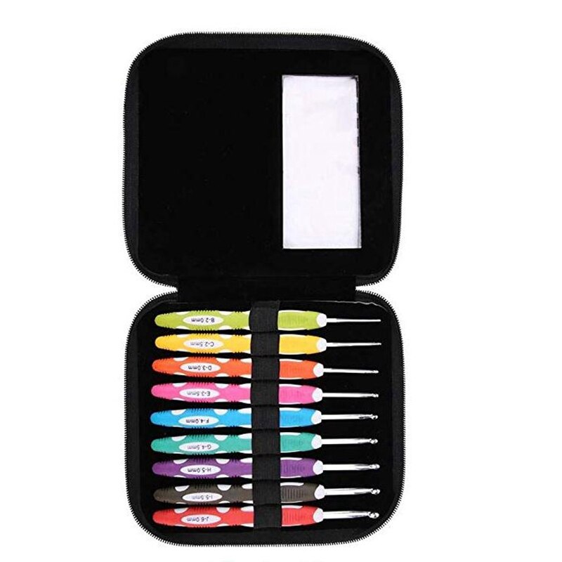 Ensemble de crochets de Crochet 9 pièces | Outils de tricot, aiguilles lisses, kit d'outils de Crochet ergonomique, outils de couture pour le bricolage, fil