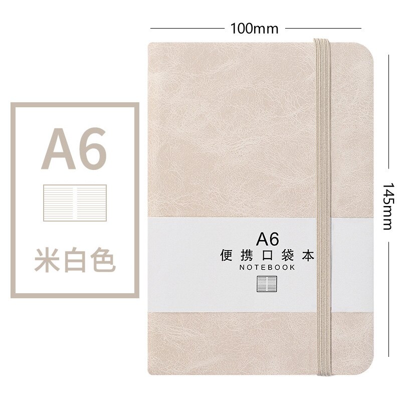 Kawaii 100 Sheets Portable Notebook A6 A7 Bullet Journal Notebook Foreign Languages Word Book Vocabulary Memory Study Stationery: A6 White