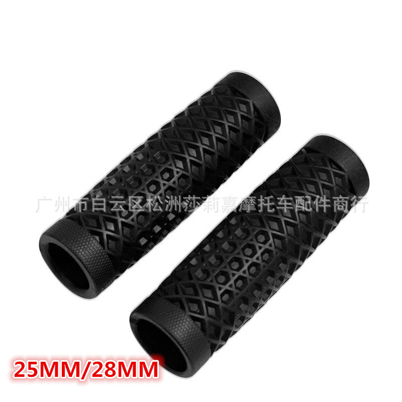 Cafe Race Motorcycle Handlebar Grip Retro Rubber Handle Bar Non Slip Unviersal Vintage Grip 22MM 7/8" handlebar cafe racer moto: Gold