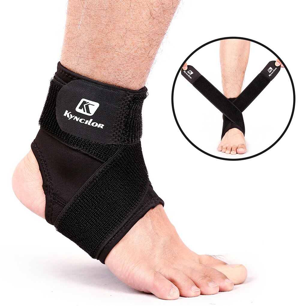 1Pcs 3D Verstelbare Enkel Ondersteuning Ademend Elastische Enkel Protector Black Ankle Brace Beschermende Accessoires