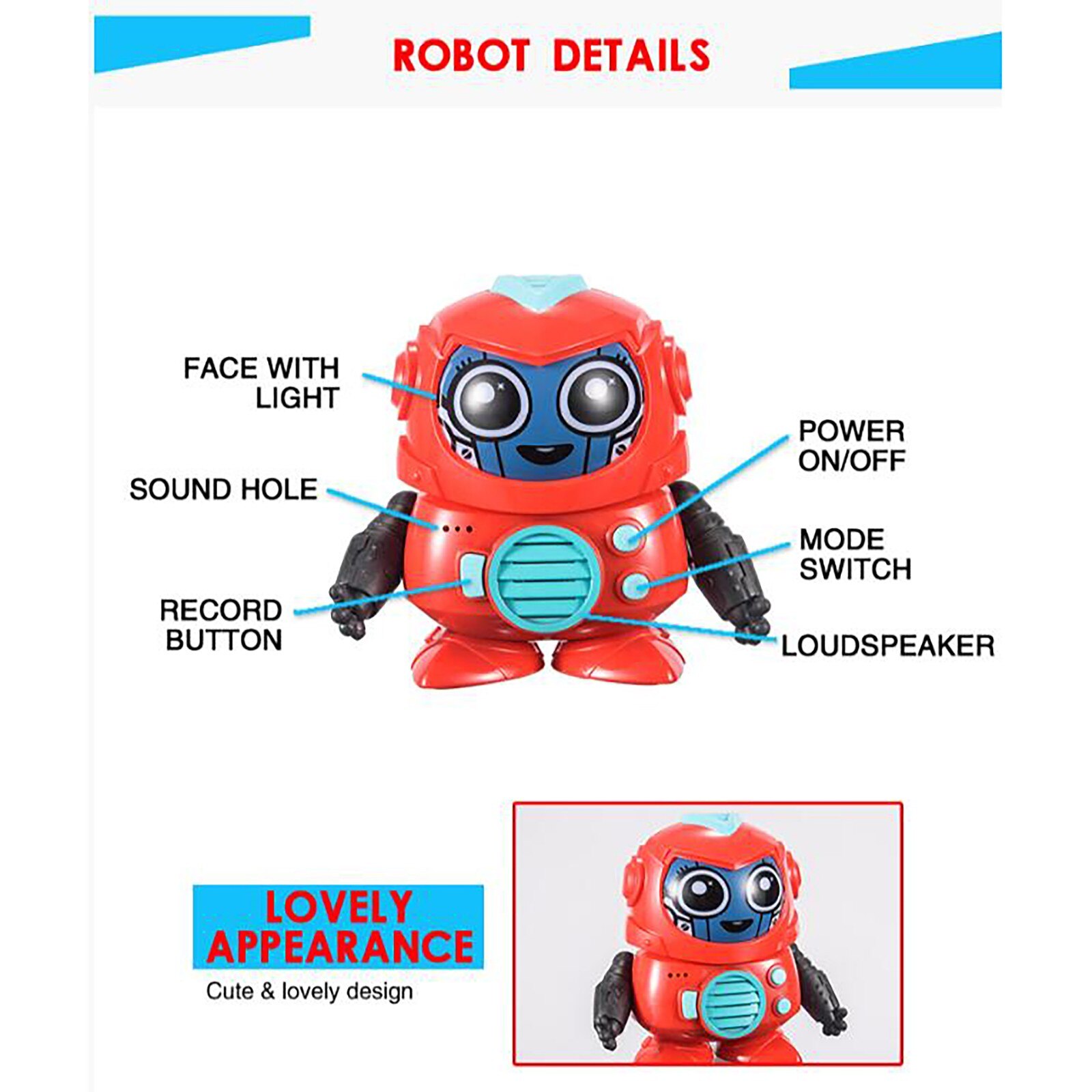 Robot registrazione vocale citofono cambio viso Puzzle genitore-figlio giocattolo interattivo bambola per bambini giocattoli per bambini ragazza ragazzo regalo