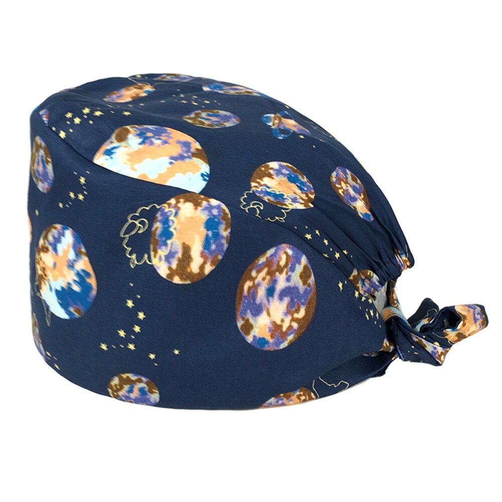 pure cotton cartoon print nurse cap operating room unisex work cap hospital nursing scrub cap: 22045