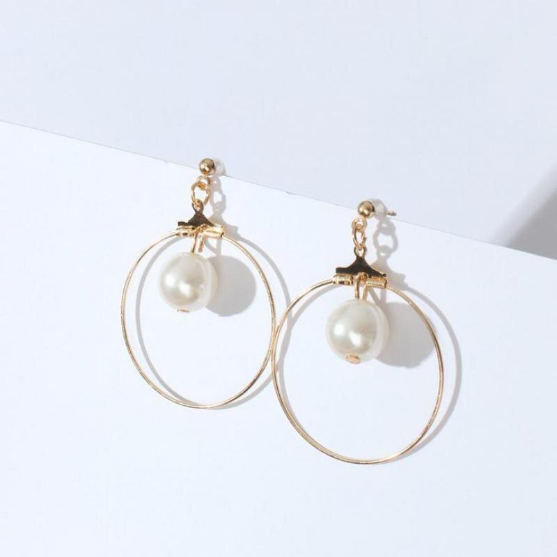 Boucles d'oreilles pour femmes, bijoux géométriques simples, Triangle, carré, imitation de perles, à la , ,
