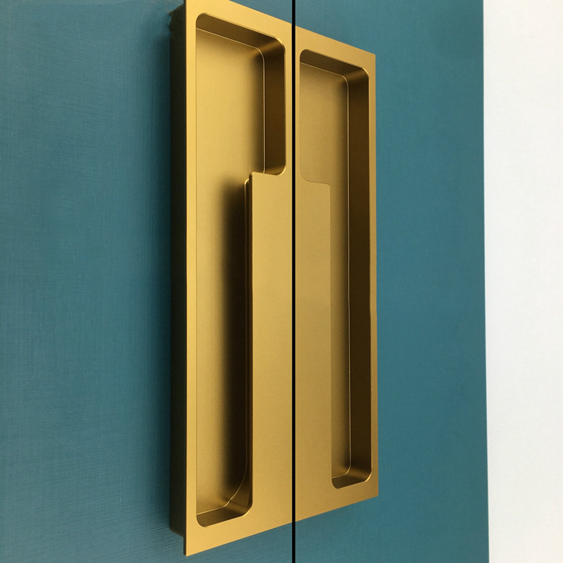 15.75" Black/Gray/Embedded Stealth Door Handle Slotted Drawer cupboard wardrobe hidden door handles sliding door pull