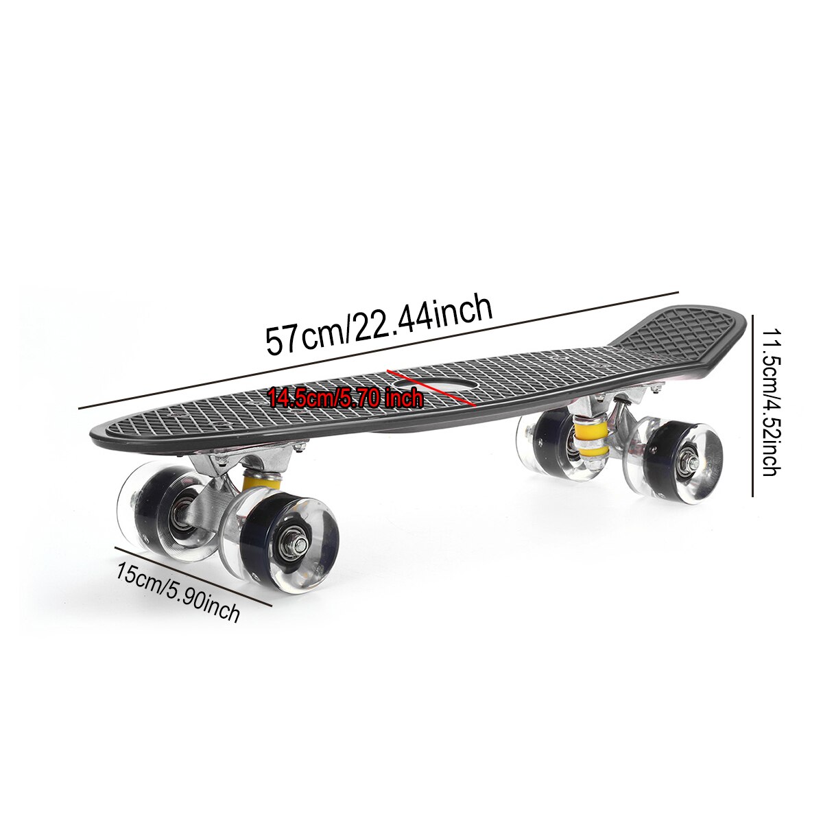 22 Inch Fish Board Mini Cruiser Skateboard Children Scooter Longboard Skate Boards Retro Board Wheel Truck Bearings