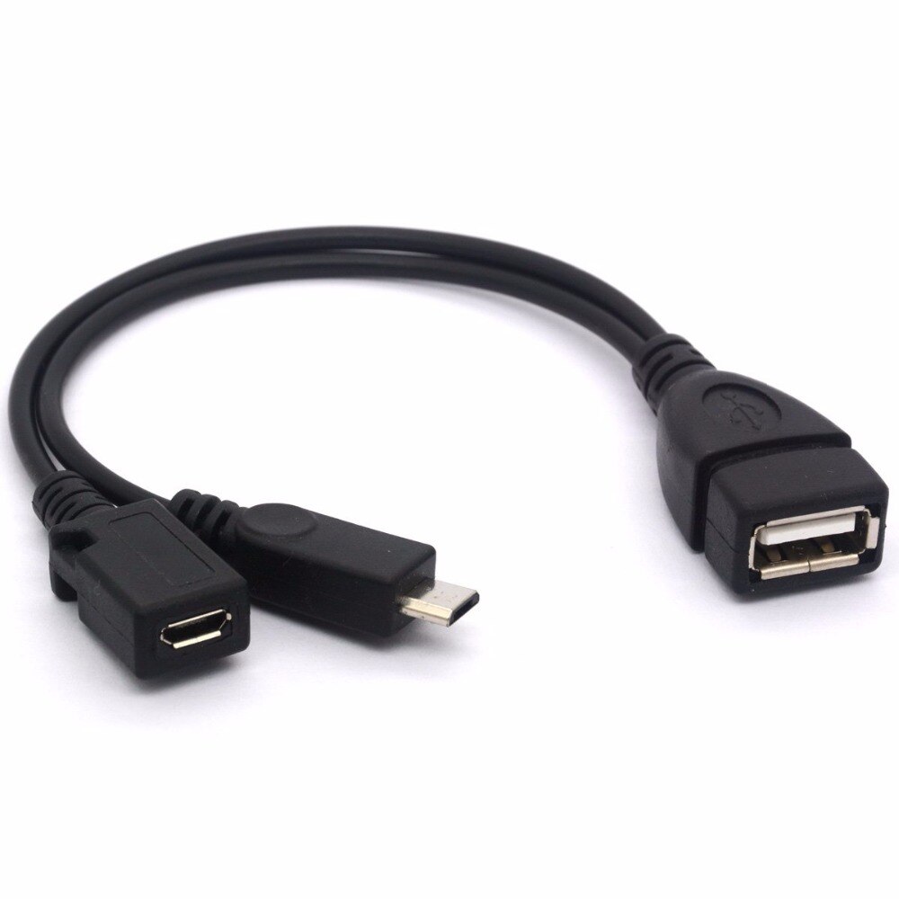 USB Type Female to Micro USB Male Host OTG with Micro USB Female Y Cable