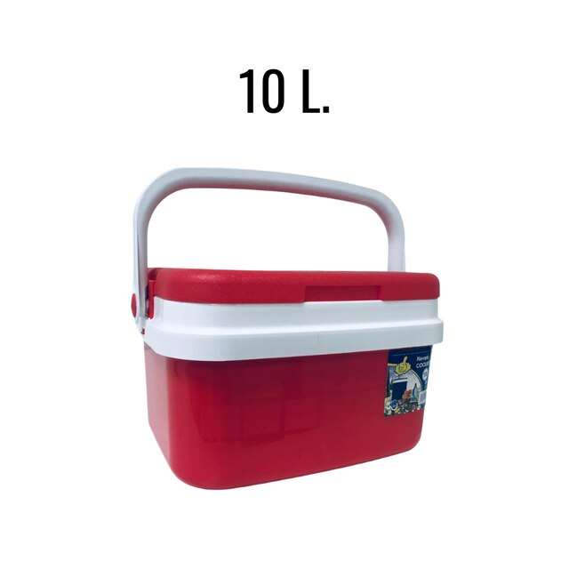 KROWN - Nevera Portátil Térmica, Rojo y Blanco, Polipropileno, Ideal Para Actividades al Aire Libre, Camping en el Jardín, Barbacoas, Pícnic, Playa. Capacidad - 10 Litros / 16 Litros / 25 Litros / 32 Litros: Nevera 10L Rojo