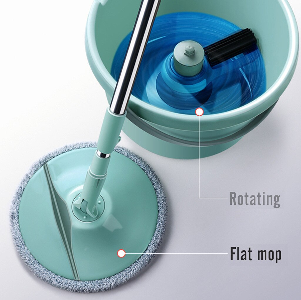 ° Hoofd Magic Vloer Mop Emmer Hoofd Microfiber Spinning voor Hout Keramische Tegels Floor Cleaning