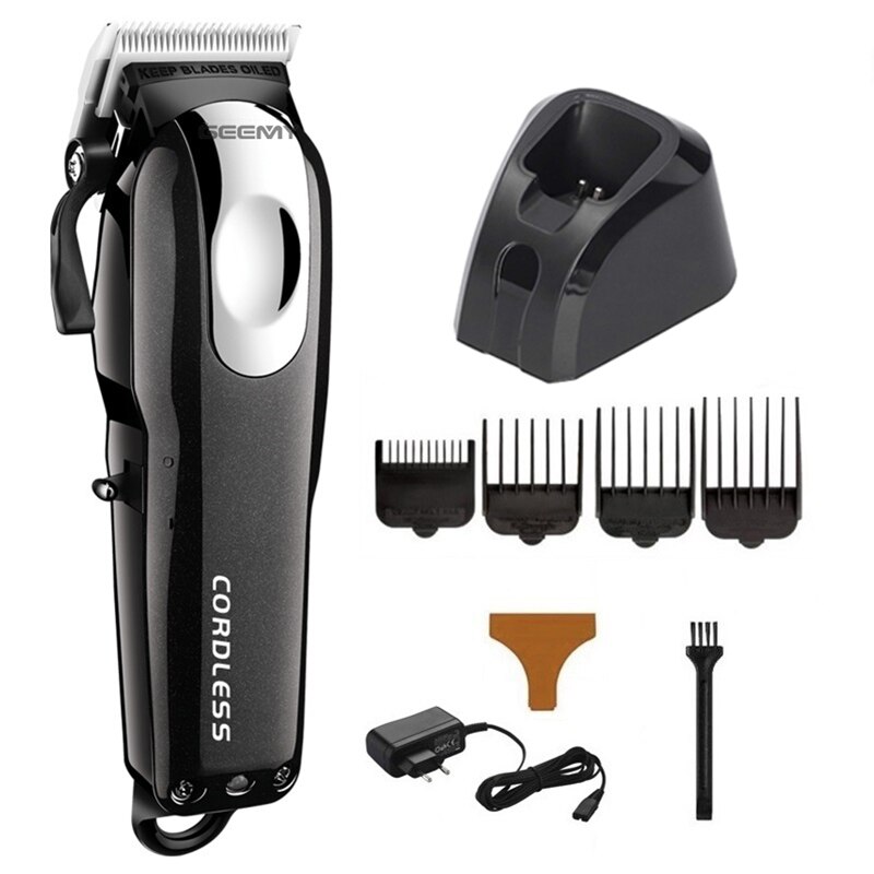 Corded/Cordless hair clipper haircut machine fading tapering electric hair trimmer lithium battery rechargeable: black with base