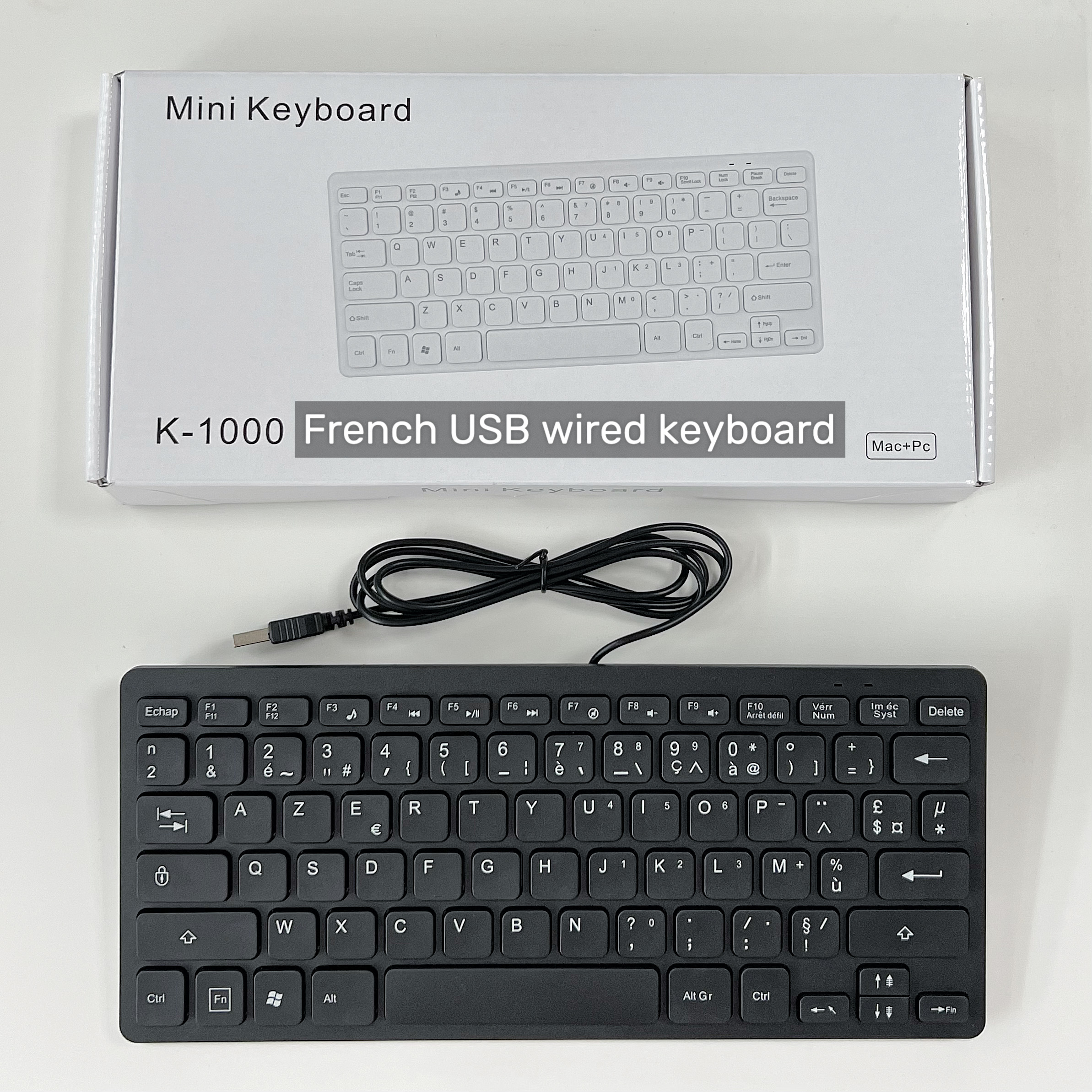Japanese German Russian French Spanish USB wired mini keyboard Language 78 Keys for Desktop Computer PC Laptop thin: Pewter