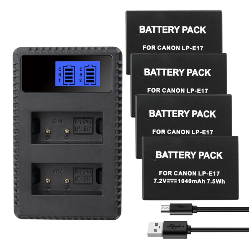 Ex-Pro LP-E17 LC-E17 LCD TRIPPLE Go-Charge USB Charger for Canon EOS 77 750 760D | UK
