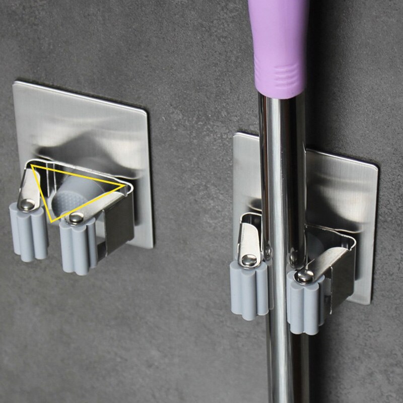 4 Pack Broom Holder Wall Mount,Broom Gripper Hold Anti-Slip,for Home,Kitchen,Garden,Garage Storage Systems