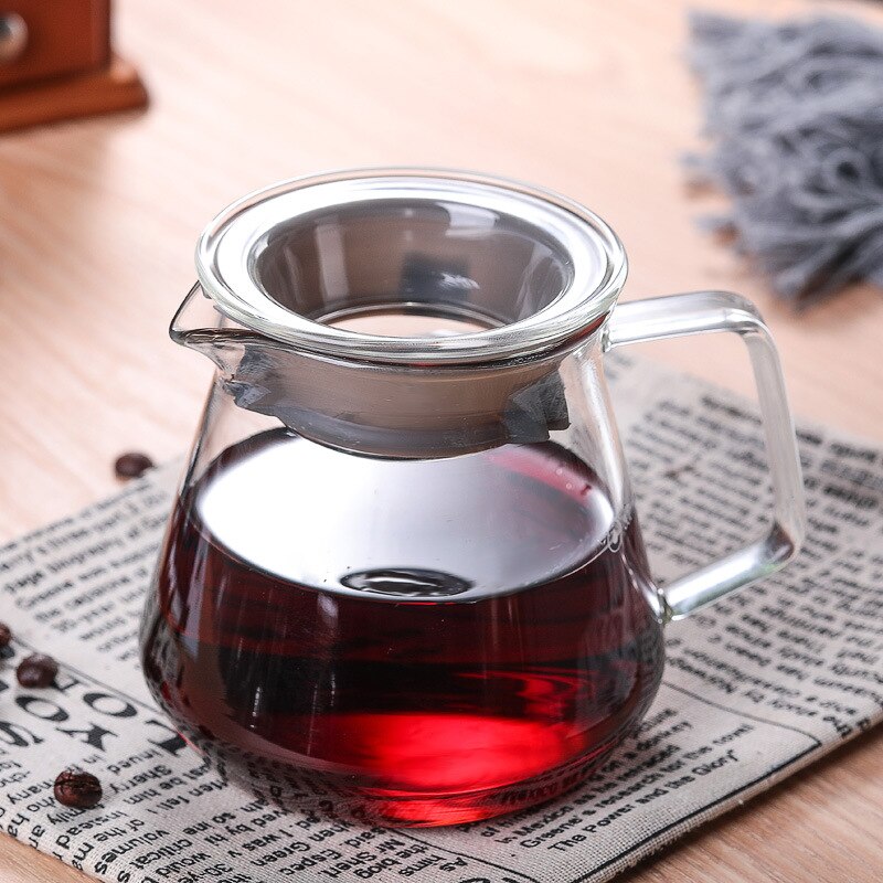 Borosilicate Glass Coffee Pot with Lid Pour Over Coffee Maker Portable Drip Kettle Tea Pots Espresso Coffe Percolator WY60310