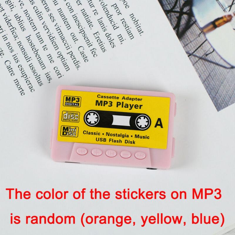 Tape Shape Mini MP3 Player Red Cute Sport Music Player Rechargeable USB Port Retro MP3 Support TF Card Reader for Kid