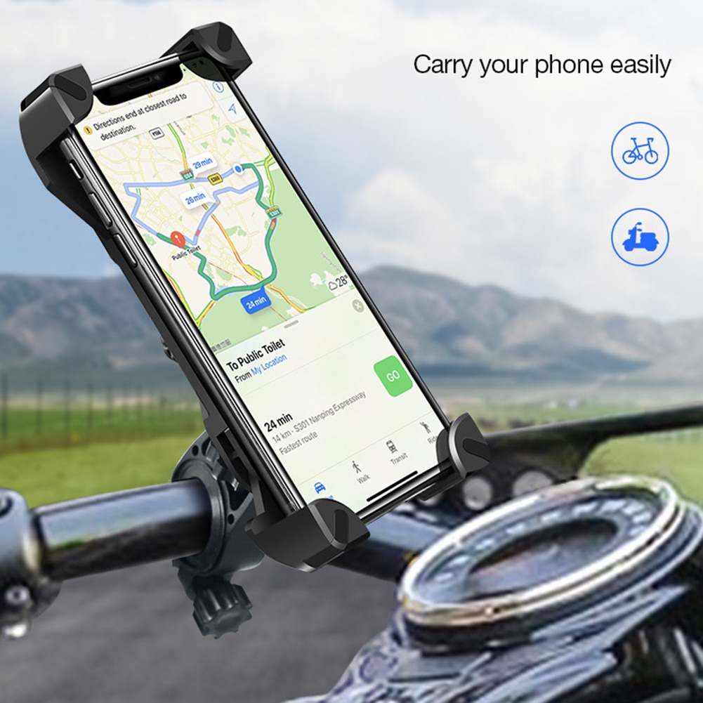 Soporte Universal para manillar de bicicleta y motocicleta, 360 giratorio, para iPhone X y Samsung