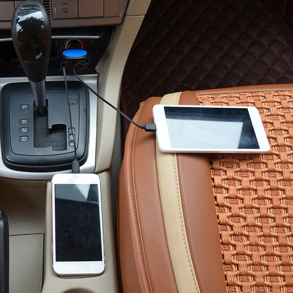 Usb-oplader telefontilbehør hurtig opladning bærbar bilopladningsadapter, der kan trækkes tilbage, micro-usb lyn type-c opladerkabel