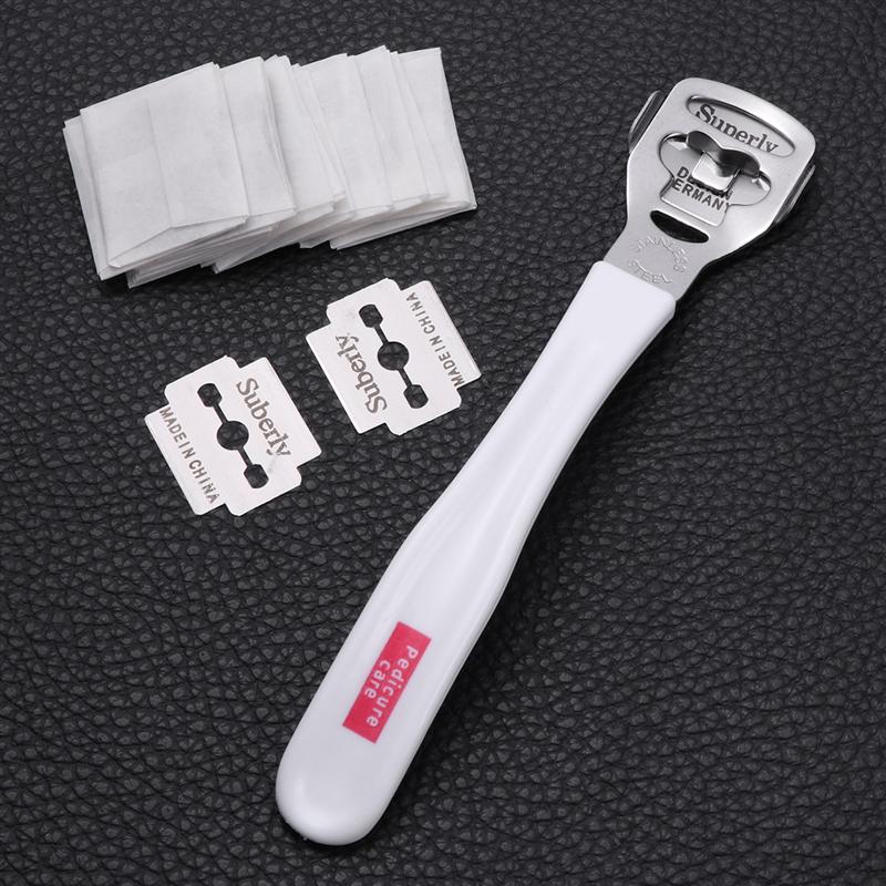 Foot Callus Cuticle Hard Skin Remover Rasp Cutter with 20 Blades Corn Cut Remover Shaver Blade Smooth Feet Care