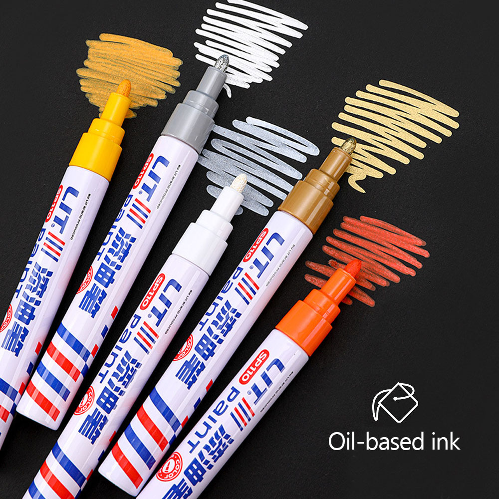 Pluma impermeable para reparación de arañazos de coche, marcador de pintura aceitosa para neumáticos de rueda de coche, eliminador de relleno de pintura, marcador de pintura para neumáticos de vehículo