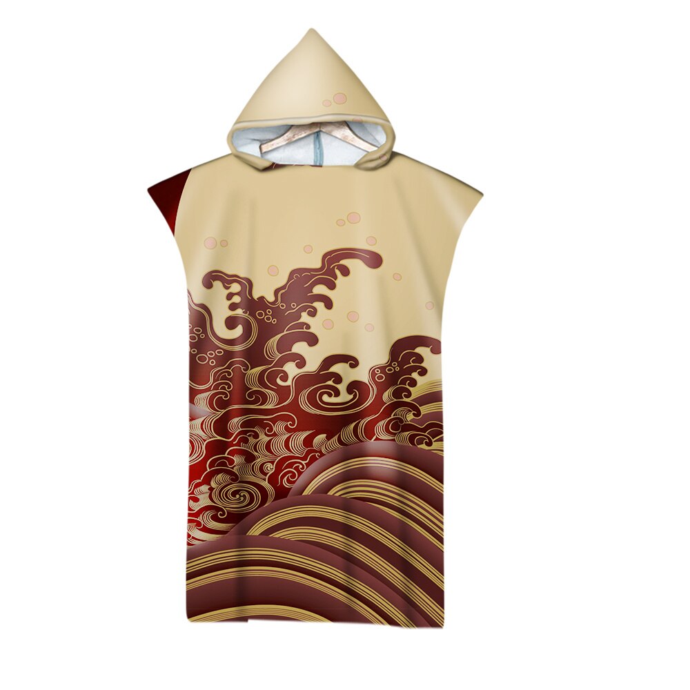 3D Waves Pattern Printed Beach Towel Adults Soft Hooded Bath Towels: 4